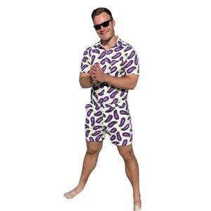 Zesties Eggplant Male Romper Size L